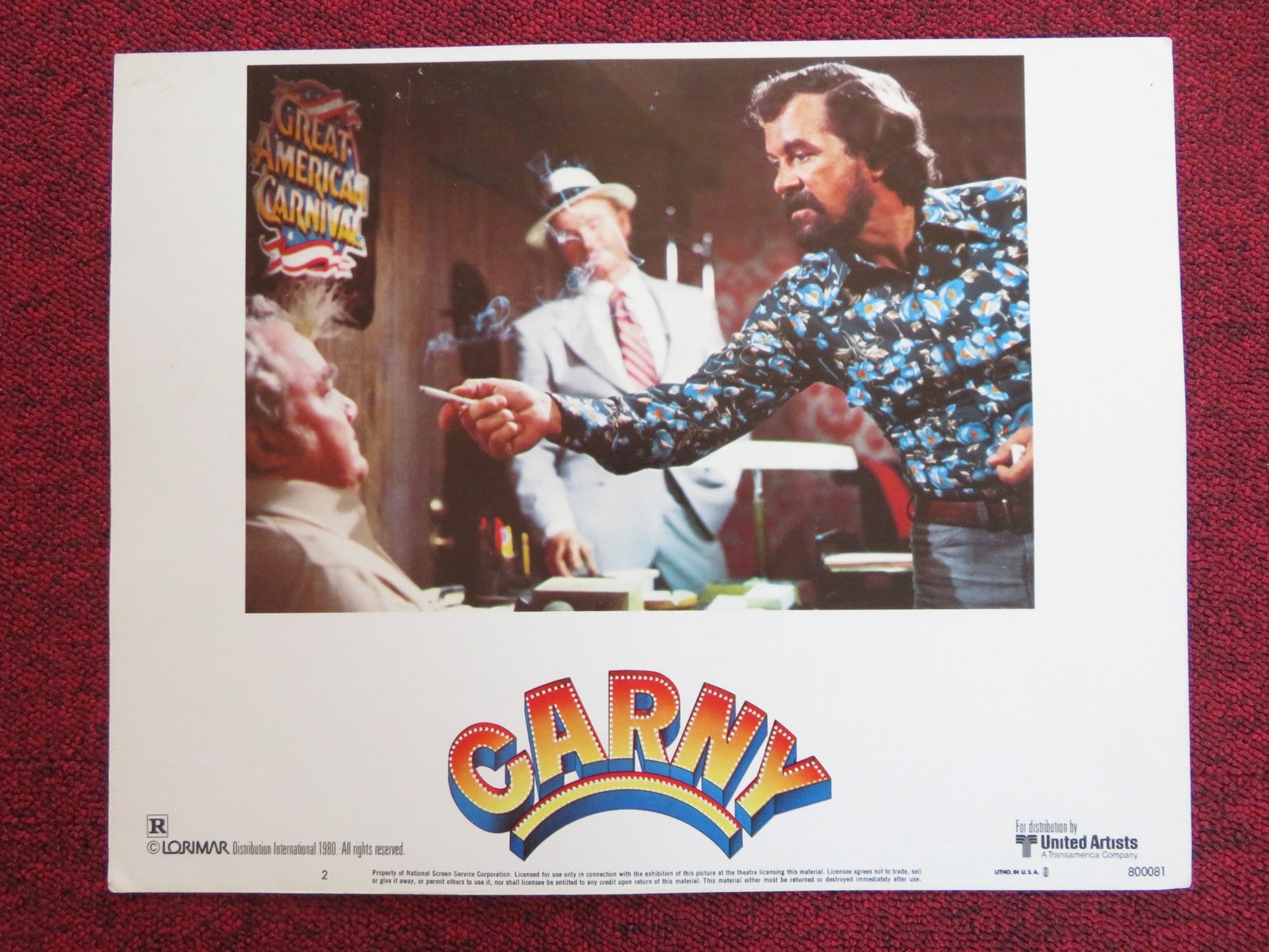 CARNY US LOBBY CARD FULL SET GARY BUSEY JODIE FOSTER 1980 Rendezvous Cinema Movie posters