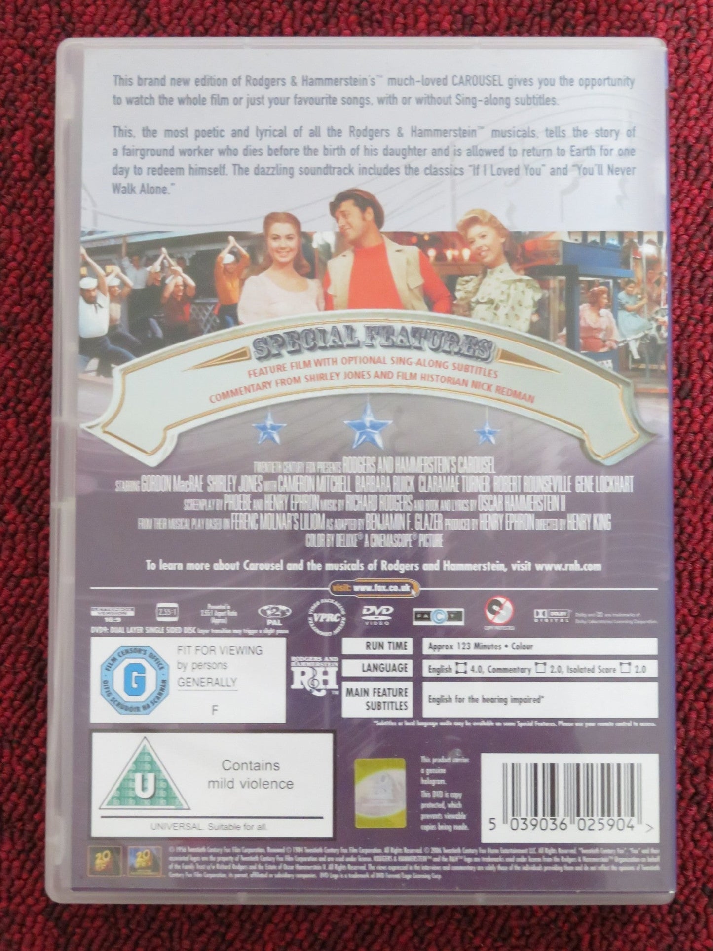 CAROUSEL (DVD) SHIRLEY JONES CAMERON MITCHELL 1956 REGION 2 Rendezvous Cinema Movie posters