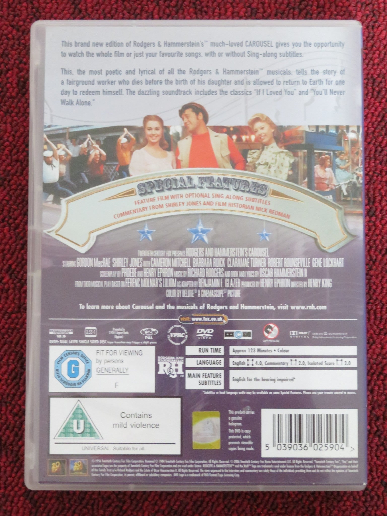 CAROUSEL (DVD) SHIRLEY JONES CAMERON MITCHELL 1956 REGION 2 Rendezvous Cinema Movie posters