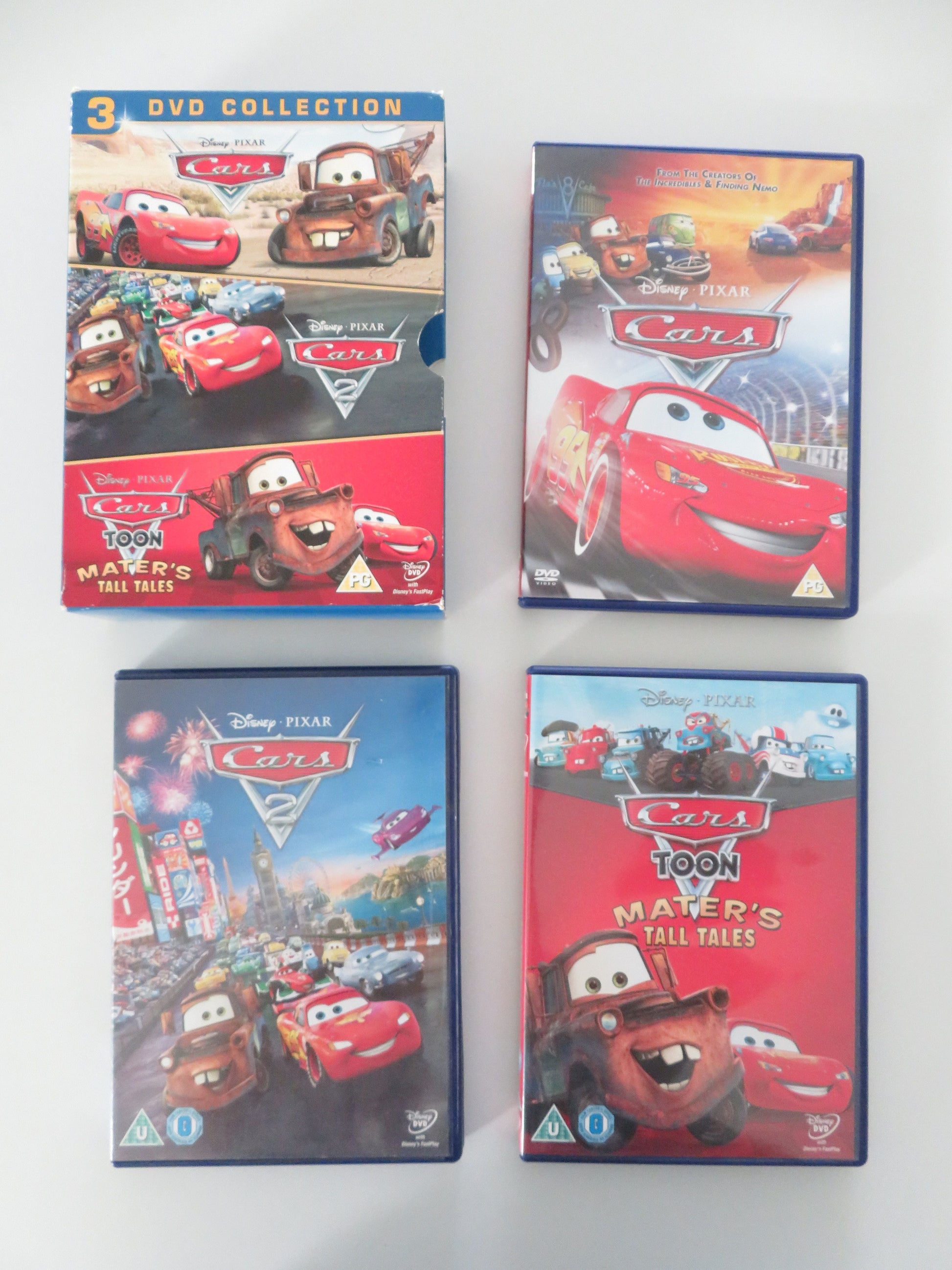 Cars, Cars 2 and Cars Toon Mater's Tall Tales (DVD BoxSet) Disney 2006 Region 2 Movie posters