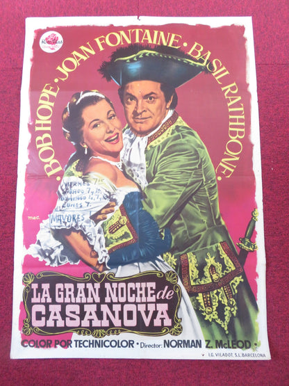 CASANOVA'S BIG NIGHT SPANISH POSTER BOB HOPE JOAN FONTAINE 1954 Rendezvous Cinema Movie posters
