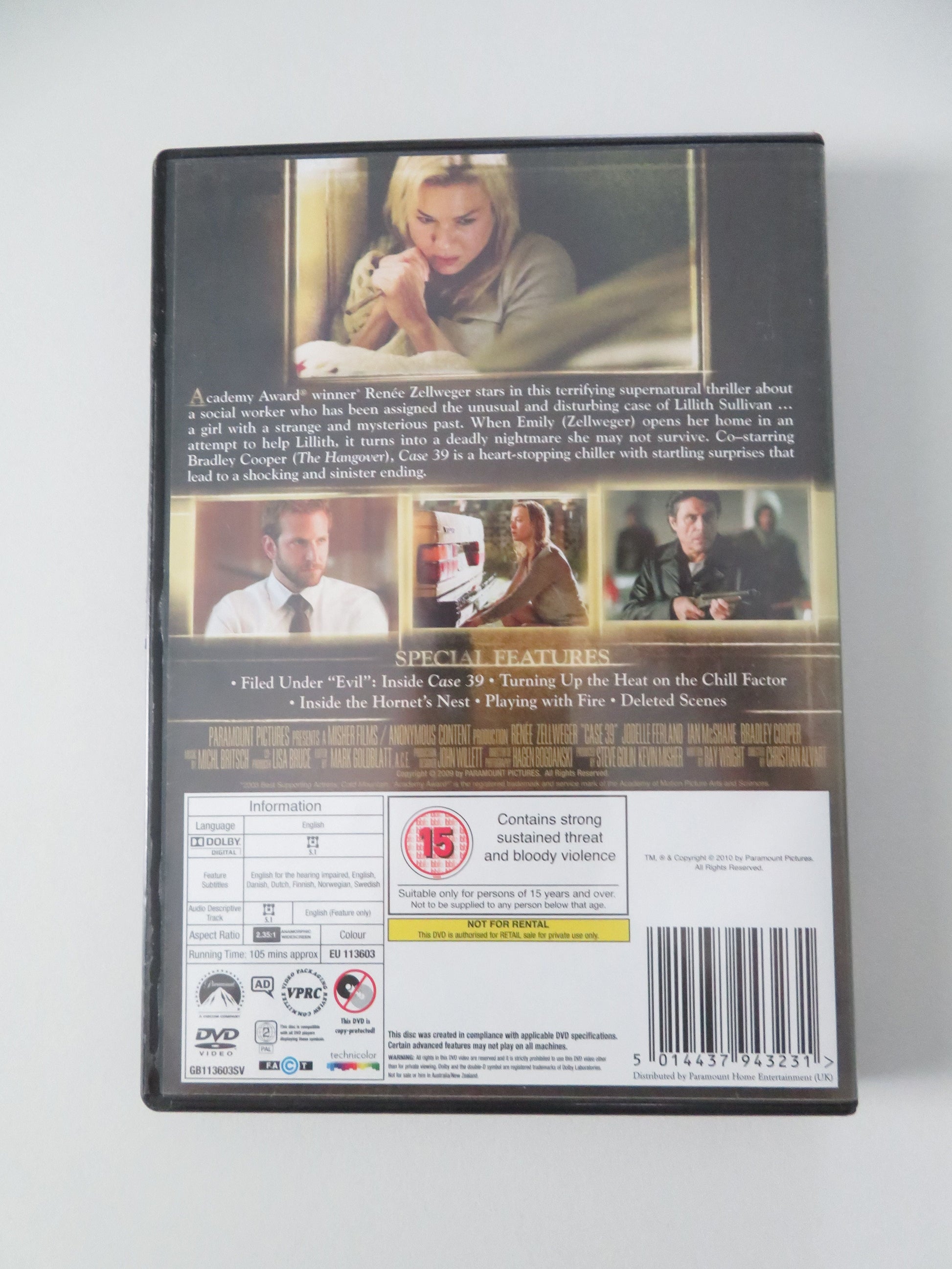 Case 39 (DVD) Renee Zellweger Ian McShane 2009 Region 2 Movie posters