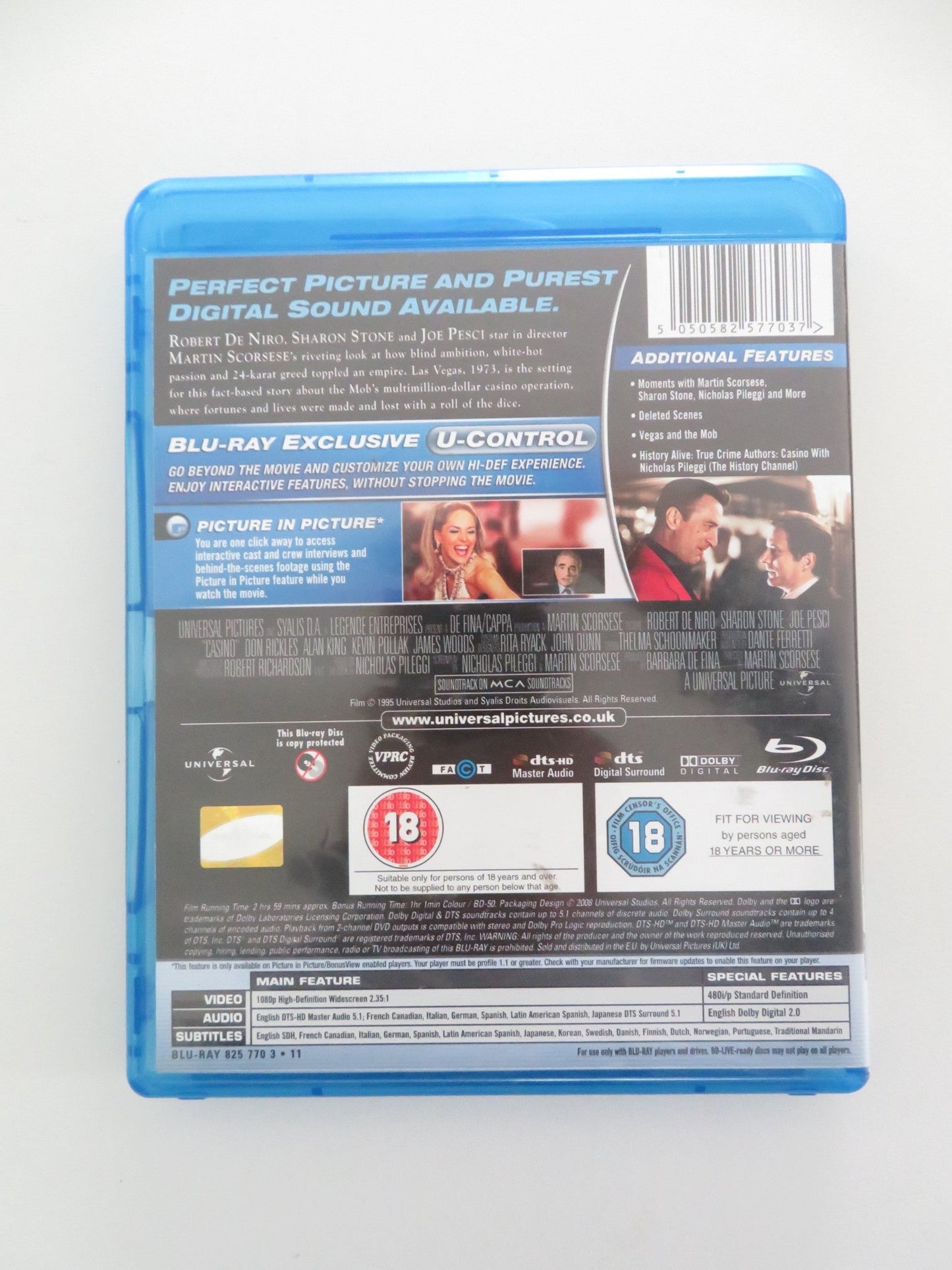 CASINO (BLU - RAY) ROBERT DE NIRO SHARON STONE 1995 REGION B Movie posters