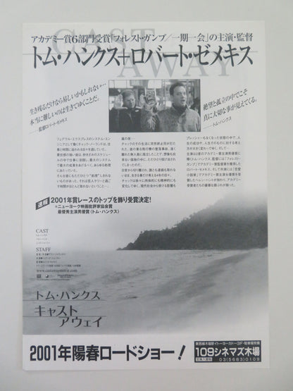 Cast Away Japanese Chirashi (B5) Poster Tom Hanks Helen Hunt 2000 Movie posters