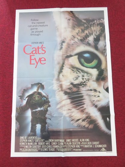 CAT'S EYE FOLDED US ONE SHEET POSTER STEPHEN KING DREW BARRYMORE J. WOODS 1985 Movie posters