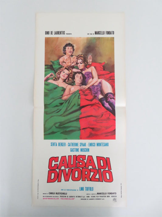 Cause of Divorce Italian Locandina Poster Enrico Montesano Senta Berger 1972 Movie posters