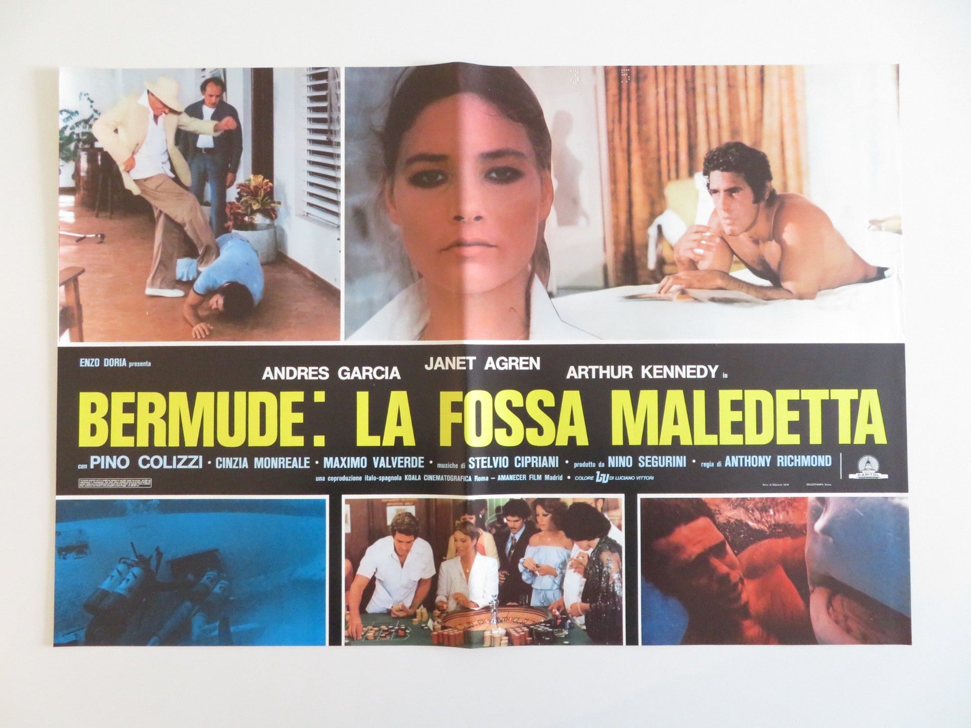 CAVE OF THE SHARKS - E ITALIAN FOTOBUSTA POSTER ANDRES GARCIA JANET AGREN 1978 Rendezvous Cinema Movie posters
