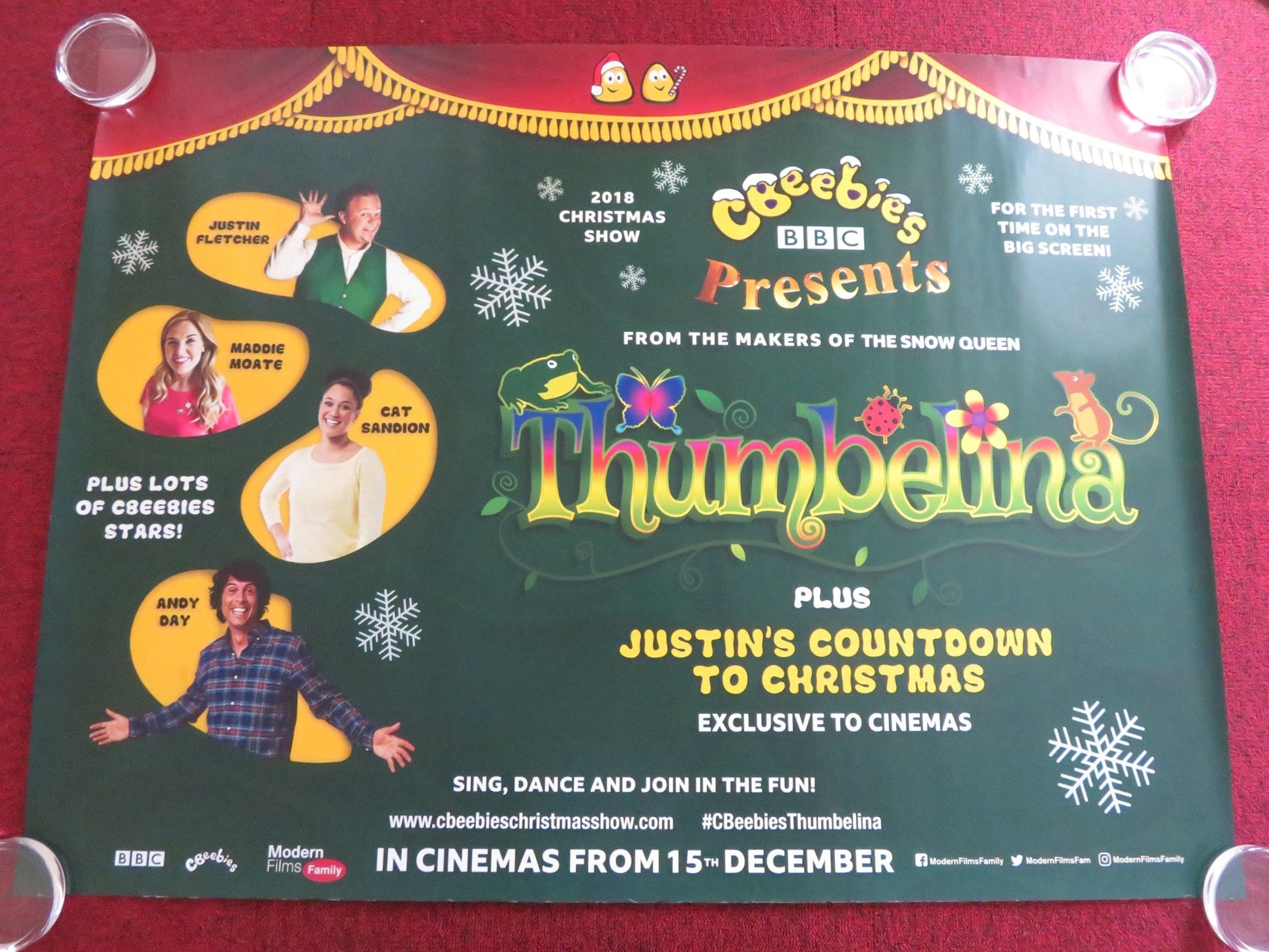 CBEEBIES CHRISTMAS SHOW: THUMBELINA UK QUAD ROLLED POSTER JUSTIN FLETCHER 2018 Rendezvous Cinema Movie posters