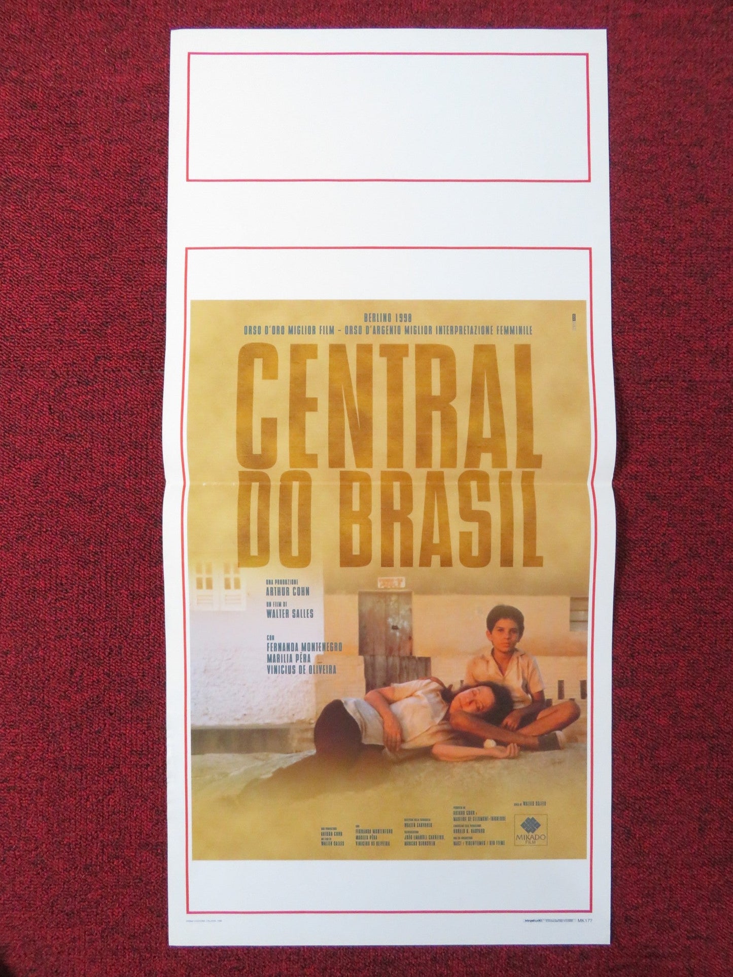 CENTRAL STATION ITALIAN LOCANDINA POSTER FERNANDA MONTENEGRO MARILIA PERA 1998 Rendezvous Cinema Movie posters