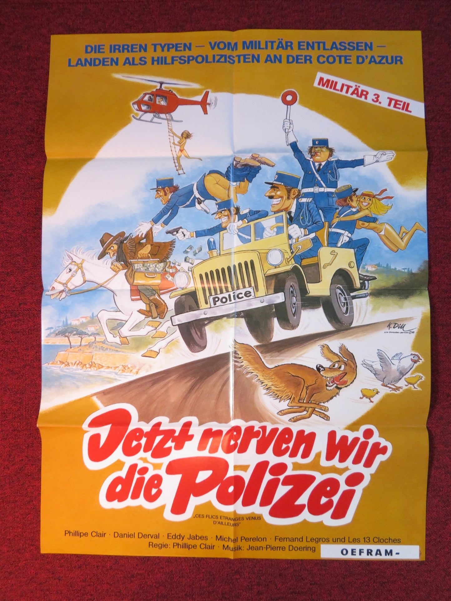 CES FLICS ETRANGES VENUS D'AILLEURS GERMAN A1 POSTER FOLDED PHILLIPE CLAIR 1983 Rendezvous Cinema Movie posters