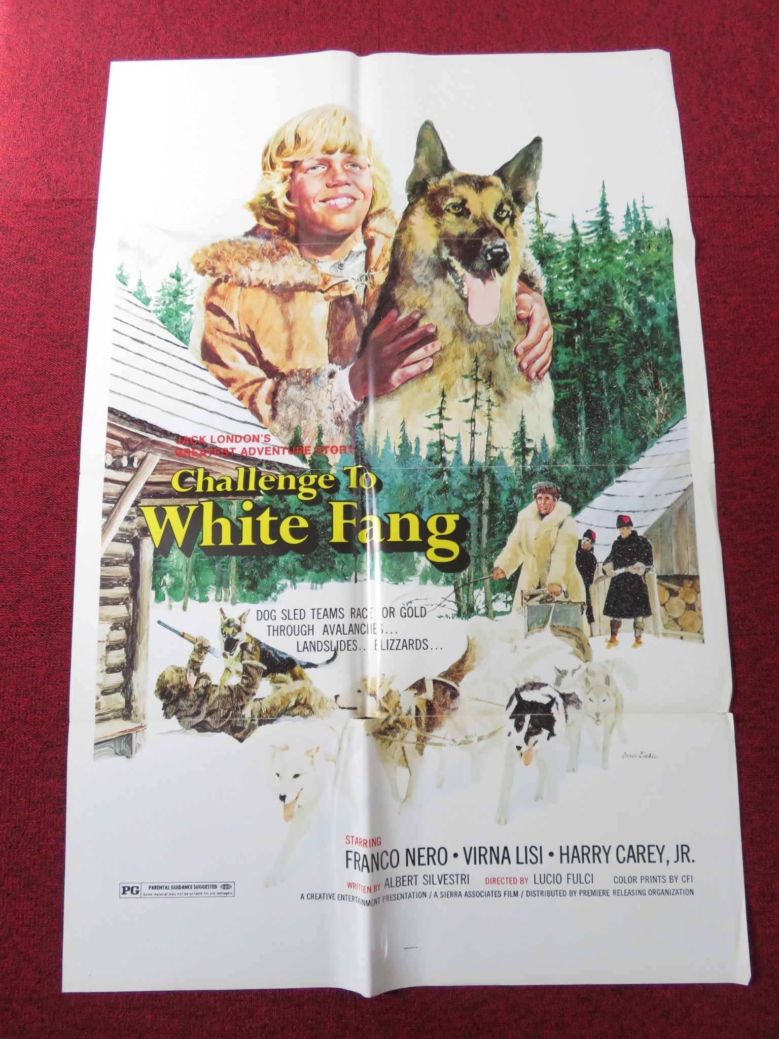CHALLENGE TO WHITE FANG FOLDED US ONE SHEET POSTER FRANCO NERO VIRNA LISI 1974 Rendezvous Cinema Movie posters