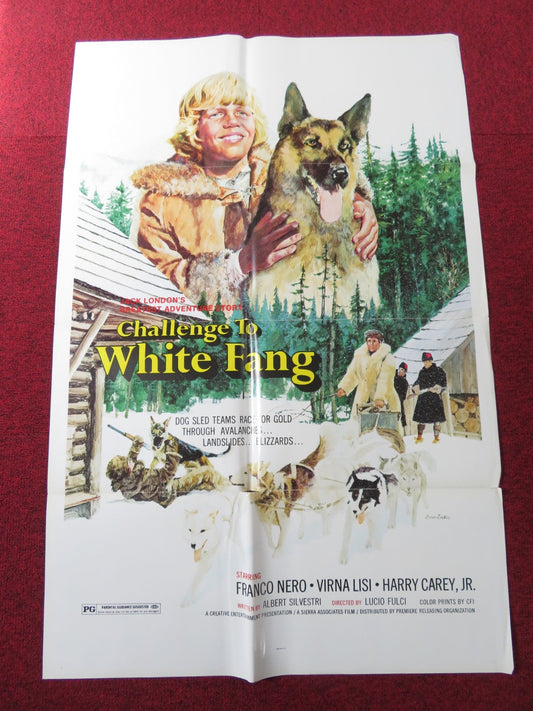CHALLENGE TO WHITE FANG FOLDED US ONE SHEET POSTER FRANCO NERO VIRNA LISI 1974 Rendezvous Cinema Movie posters