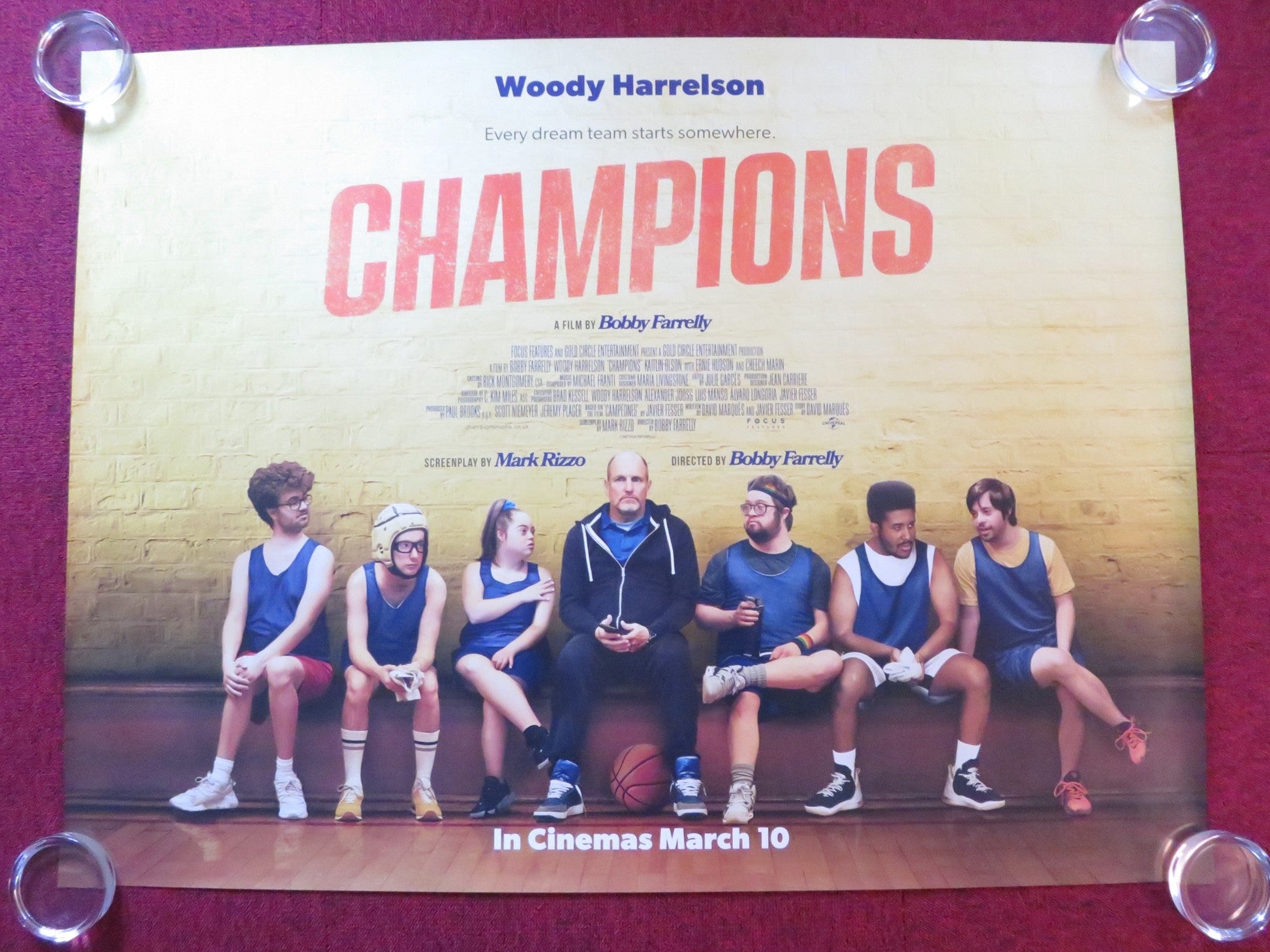 CHAMPIONS UK QUAD ROLLED POSTER WOODY HARRELSON KAITLIN OLSON 2023 Rendezvous Cinema Movie posters