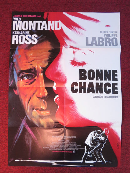 CHANCE AND VIOLENCE GERMAN A1 POSTER FOLDED YVES MONTAND KATHARINE ROSS 1975 Rendezvous Cinema Movie posters