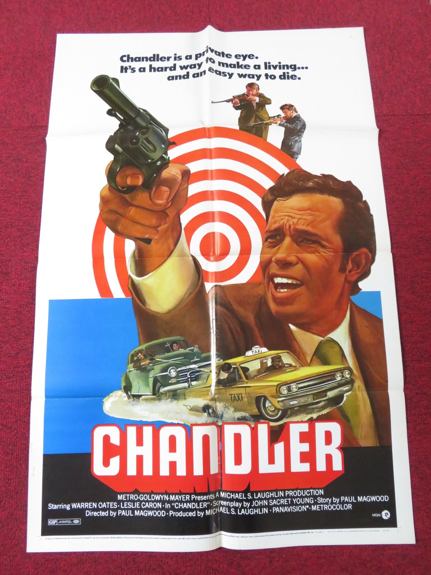 CHANDLER FOLDED US ONE SHEET POSTER WARREN OATES LESLIE CARON 1971 Rendezvous Cinema Movie posters
