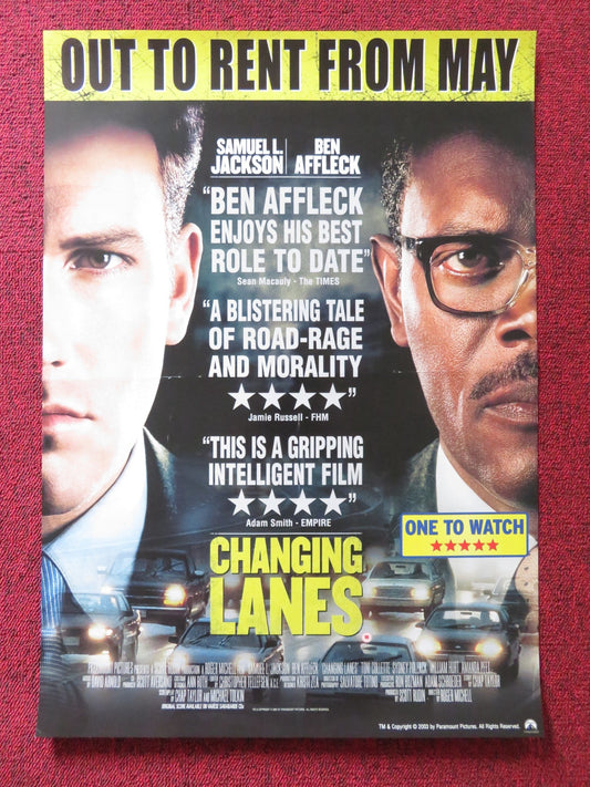 CHANGING LANES VHS VIDEO POSTER BEN AFFLECK SAMUEL L. JACKSON 2002 Rendezvous Cinema Movie posters