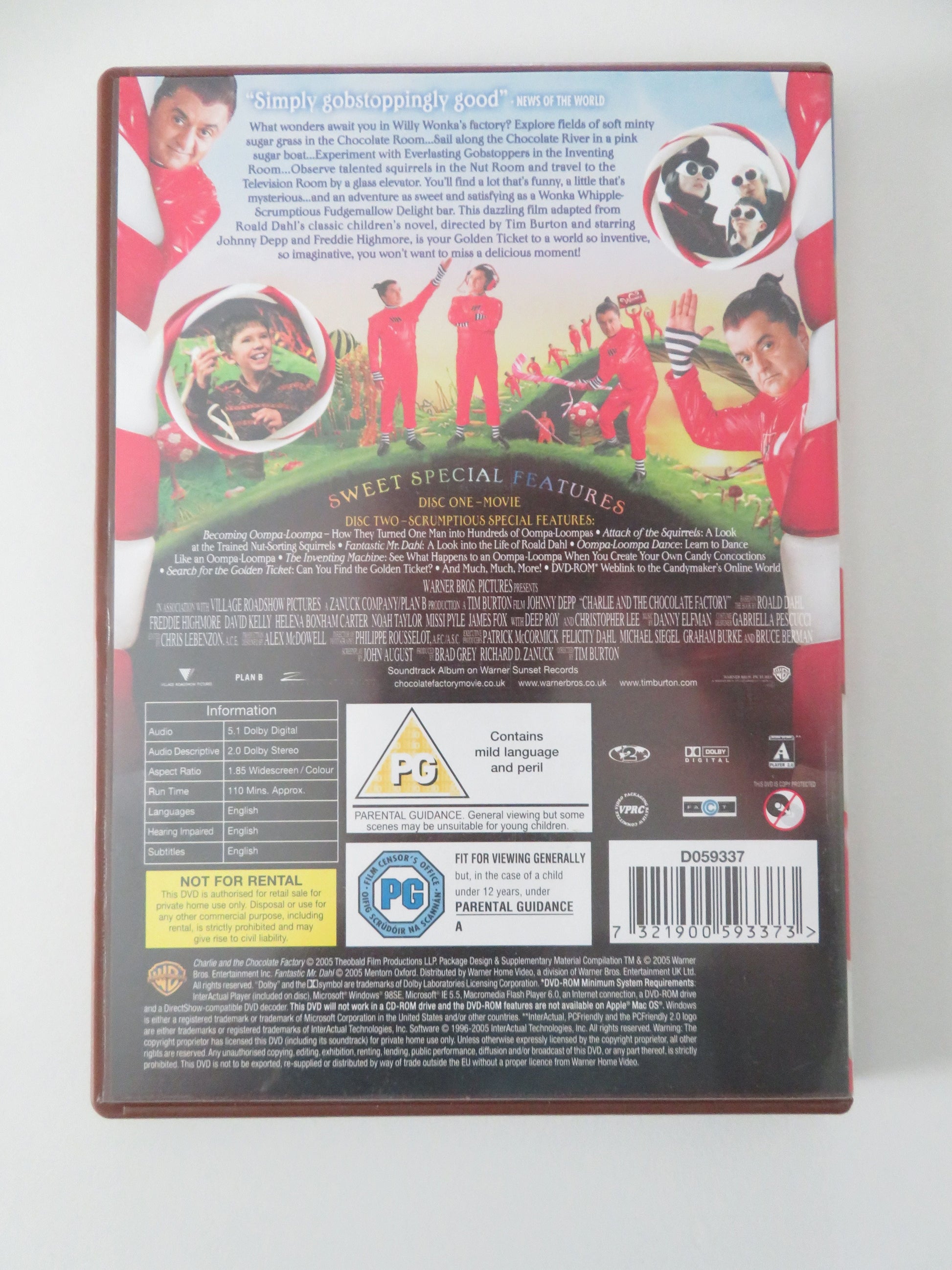 Charlie and the Chocolate Factory Two Disc Edition - B (DVD) Depp 2005 Region 2 Movie posters