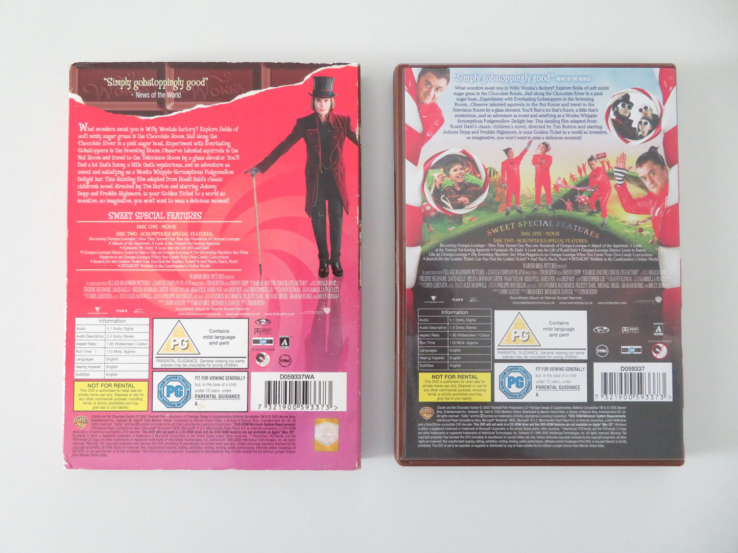Charlie and the Chocolate Factory Two Disc Edition - B (DVD) Depp 2005 Region 2 Movie posters