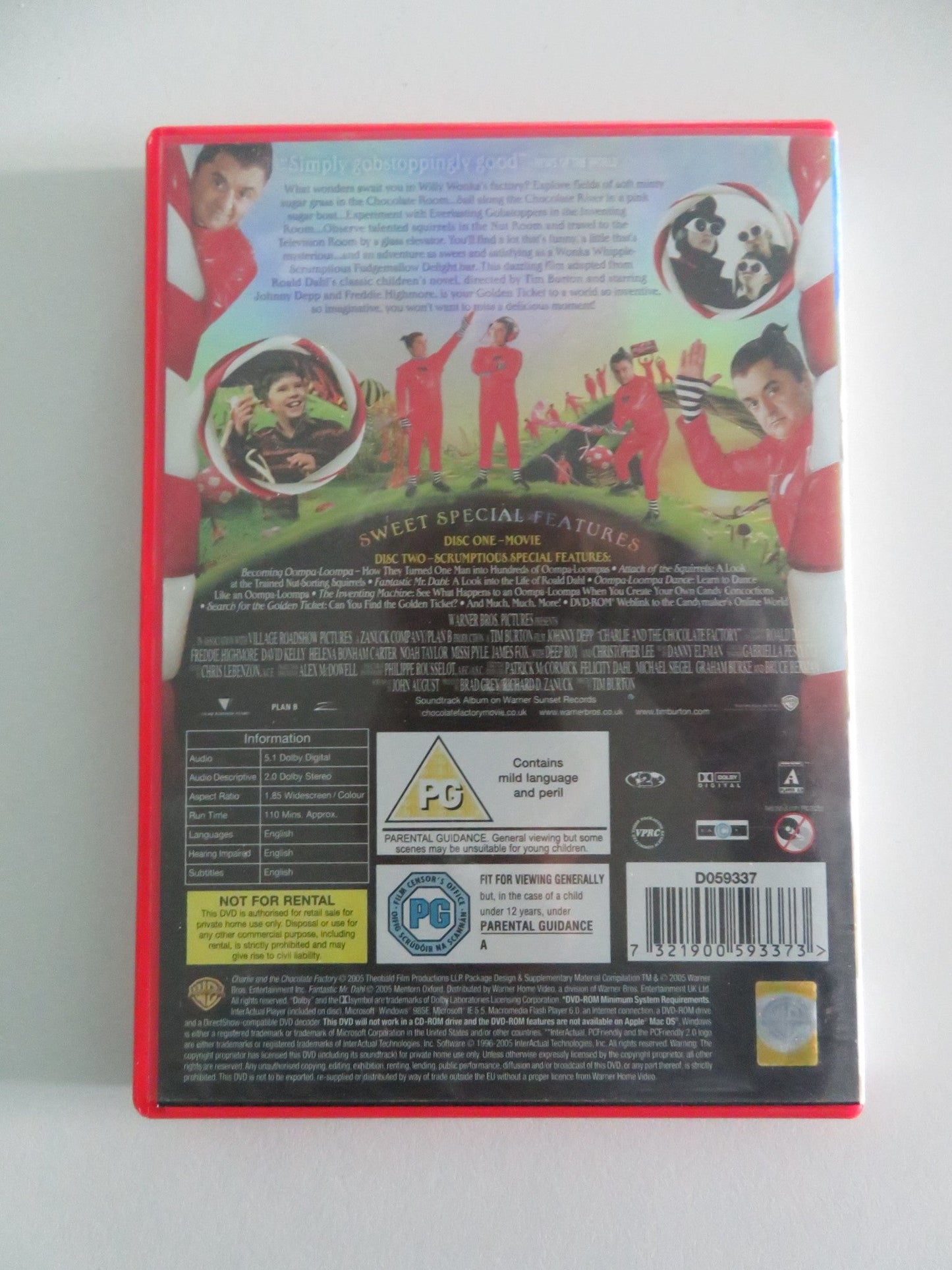 CHARLIE AND THE CHOCOLATE FACTORY - TWO DISC EDITION (DVD) J. DEPP 2005 REGION 2 Movie posters