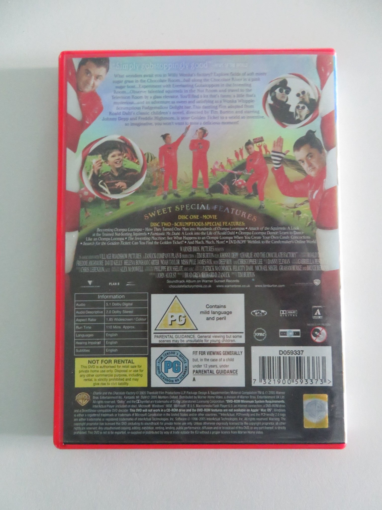 CHARLIE AND THE CHOCOLATE FACTORY - TWO DISC EDITION (DVD) J. DEPP 2005 REGION 2 Movie posters