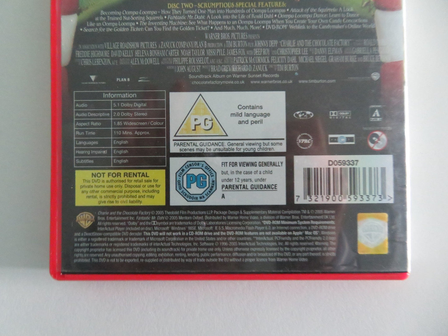 CHARLIE AND THE CHOCOLATE FACTORY - TWO DISC EDITION (DVD) J. DEPP 2005 REGION 2 Movie posters