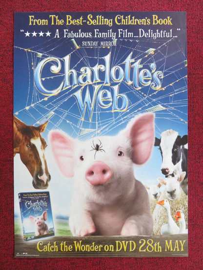 CHARLOTTE'S WEB DVD POSTER DAKOTA FANNING JULIA ROBERTS 2007 Rendezvous Cinema Movie posters