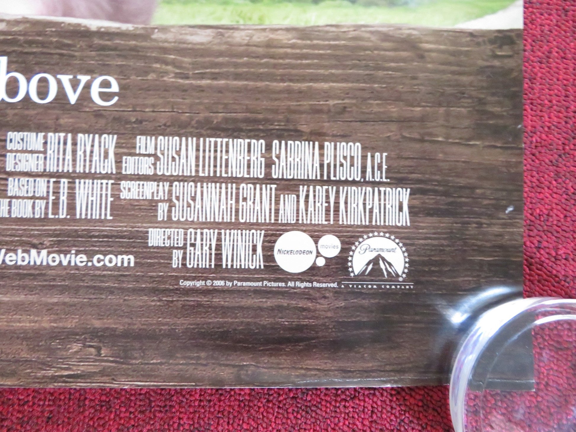 CHARLOTTE'S WEB US ONE SHEET ROLLED POSTER JULIA ROBERTS STEVE BUSCEMI 2006 Rendezvous Cinema Movie posters