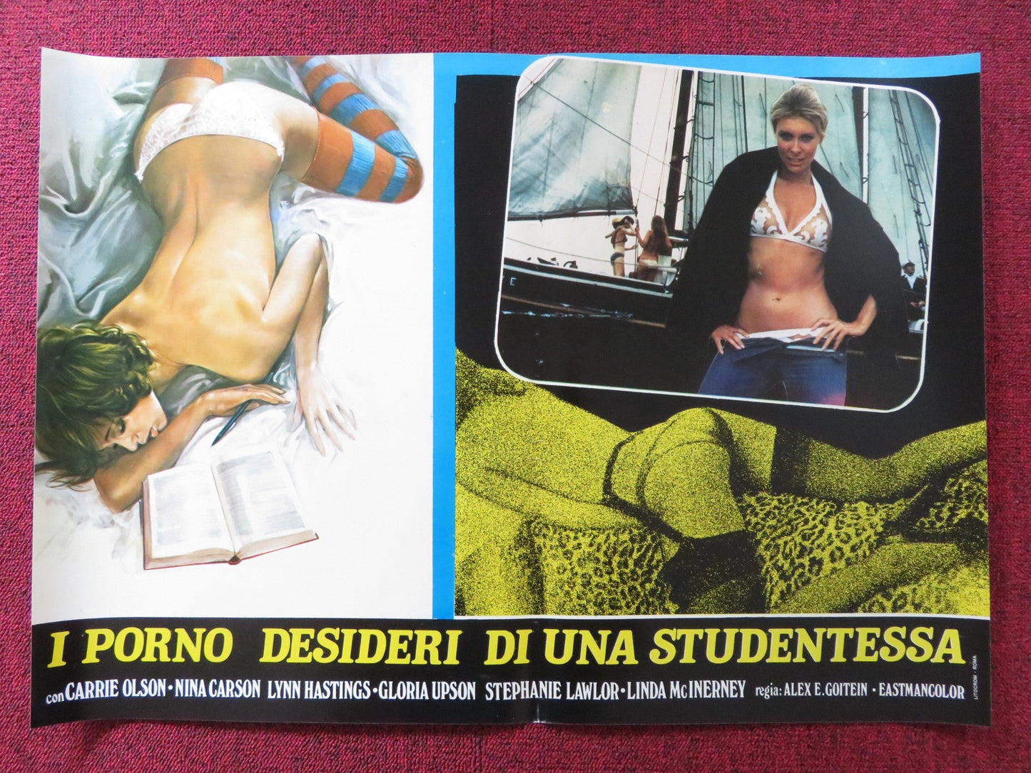 CHERRY HILL HIGH - C ITALIAN FOTOBUSTA POSTER NINA CARSON CARRIE OLSON 1977 Rendezvous Cinema Movie posters