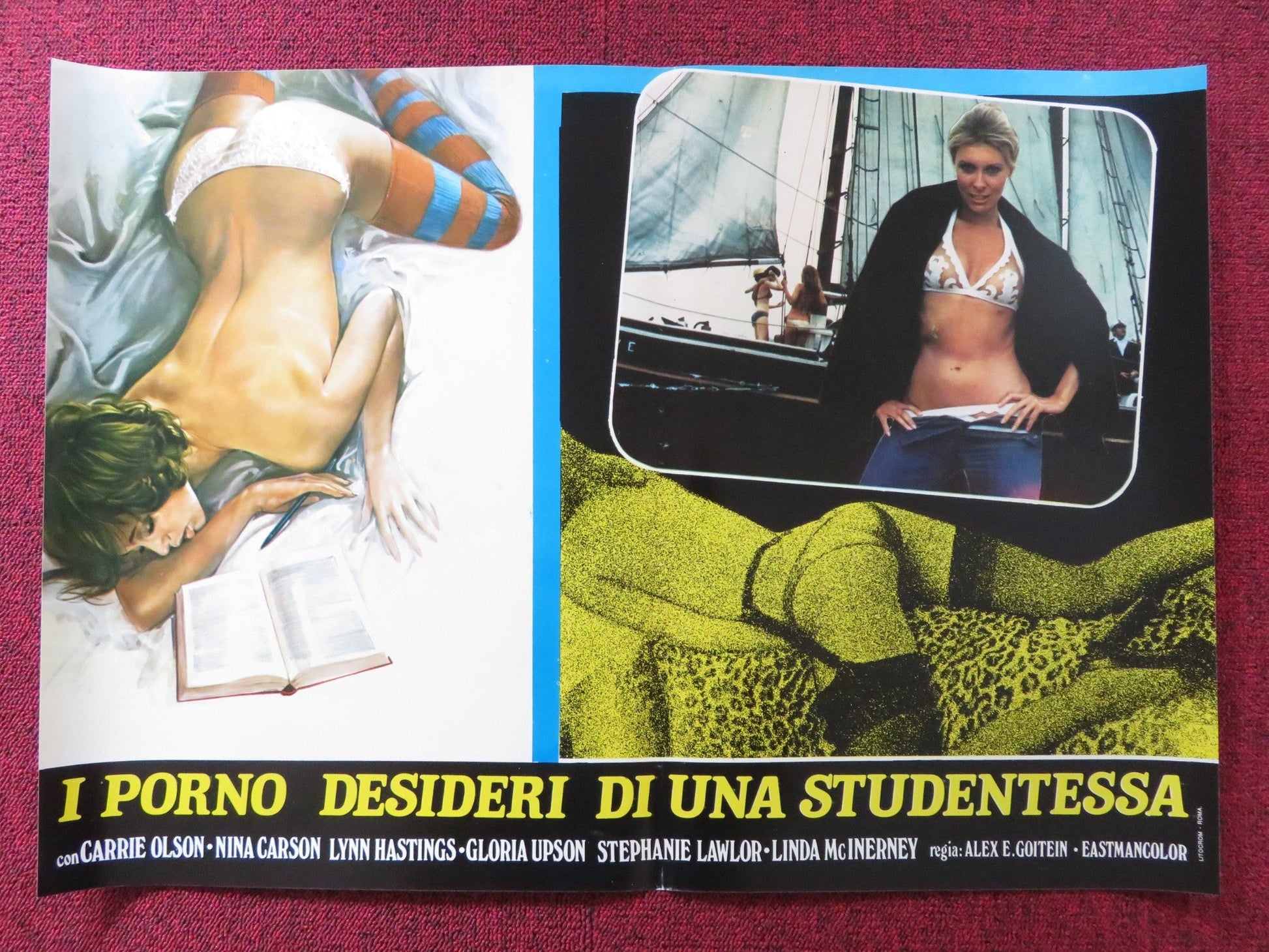 CHERRY HILL HIGH - C ITALIAN FOTOBUSTA POSTER NINA CARSON CARRIE OLSON 1977 Rendezvous Cinema Movie posters