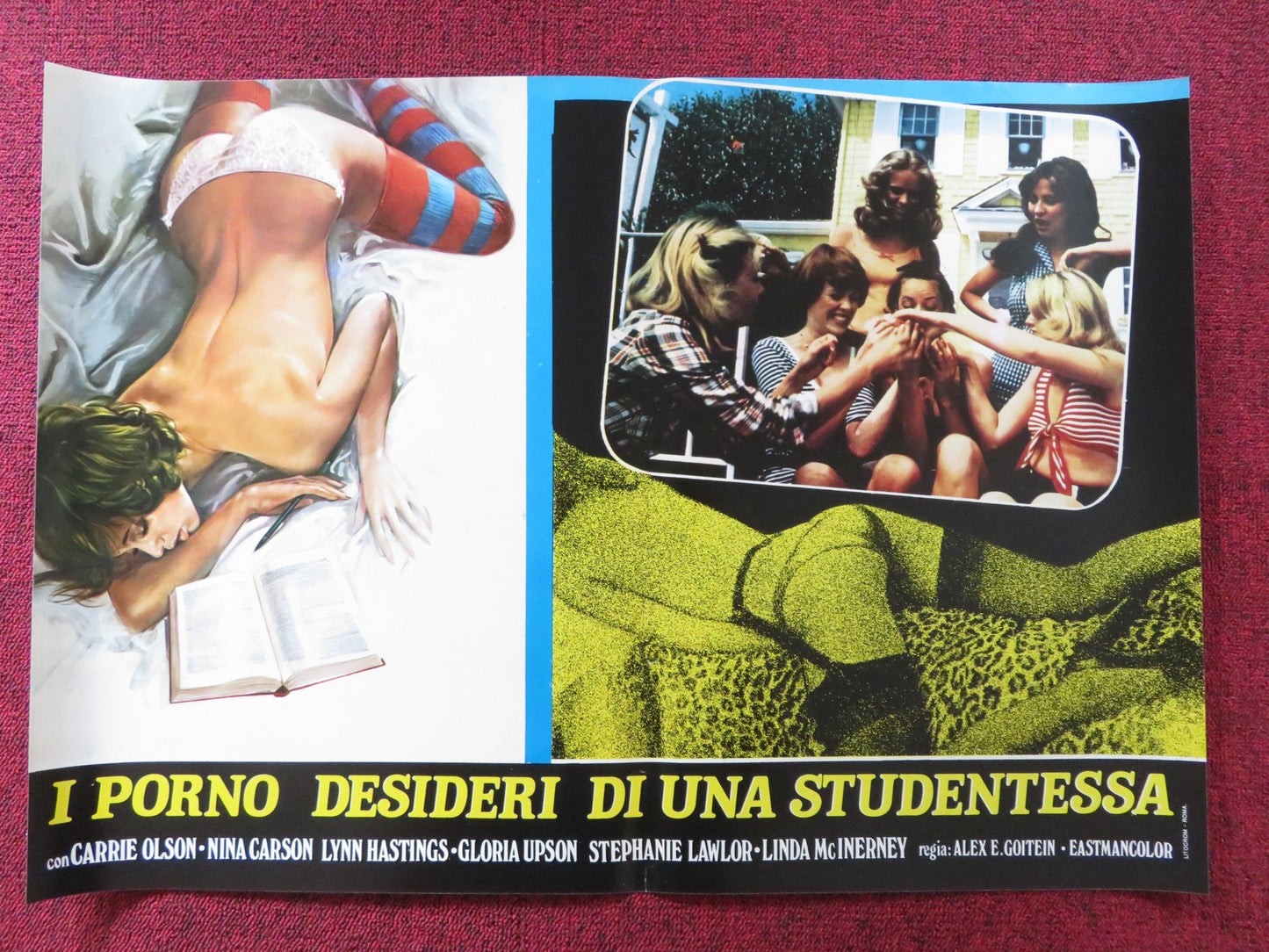 CHERRY HILL HIGH - D ITALIAN FOTOBUSTA POSTER NINA CARSON CARRIE OLSON 1977 Rendezvous Cinema Movie posters