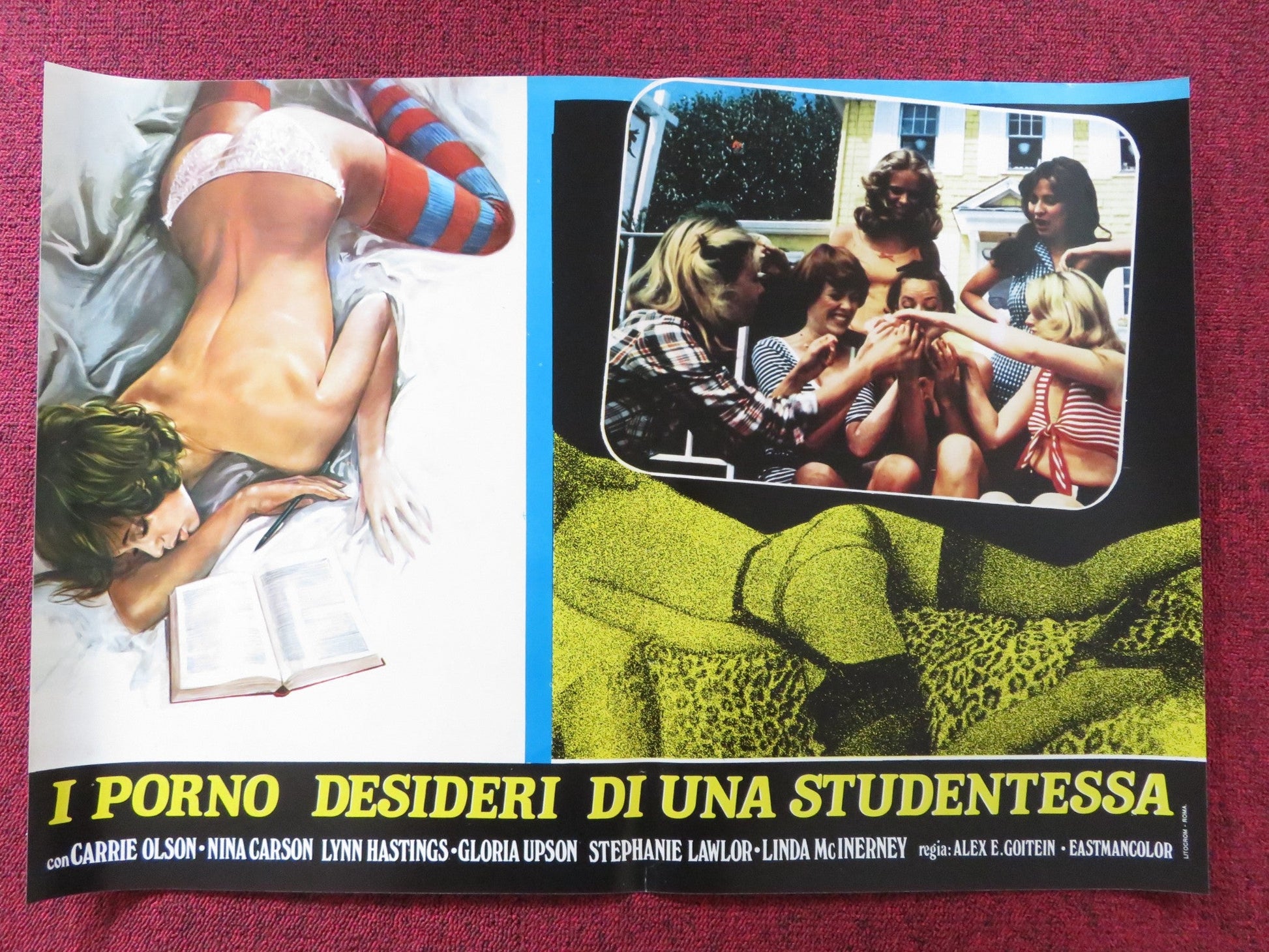 CHERRY HILL HIGH - D ITALIAN FOTOBUSTA POSTER NINA CARSON CARRIE OLSON 1977 Rendezvous Cinema Movie posters