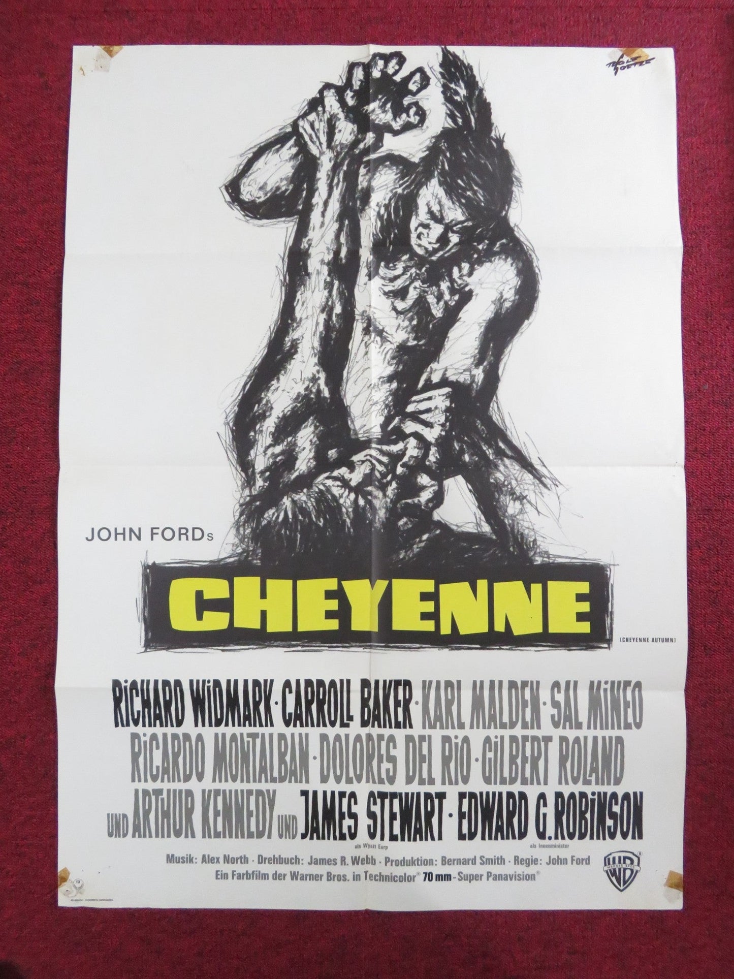 CHEYENNE AUTUMN GERMAN A1 POSTER FOLDED RICHARD WIDMARK CARROLL BAKER 1965 Rendezvous Cinema Movie posters