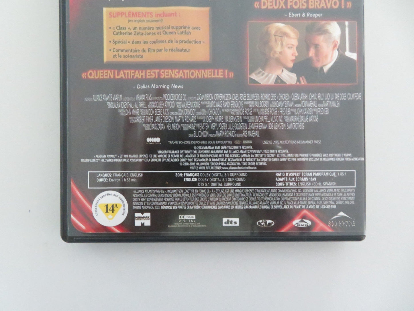 CHICAGO - B FRENCH (DVD) RENEE ZELLWEGER RICHARD GERE 2002 REGION 1 Movie posters