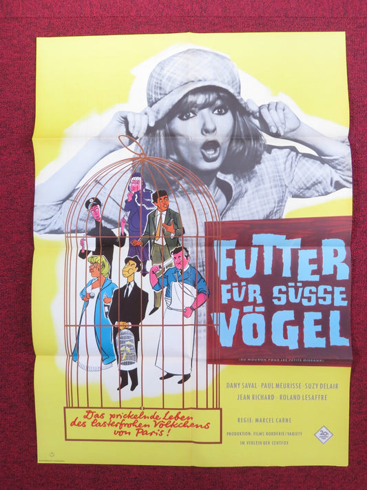 CHICKEN FEED FOR LITTLE BIRDS GERMAN A1 POSTER FOLDED DANY SAVAL 1963 Rendezvous Cinema Movie posters