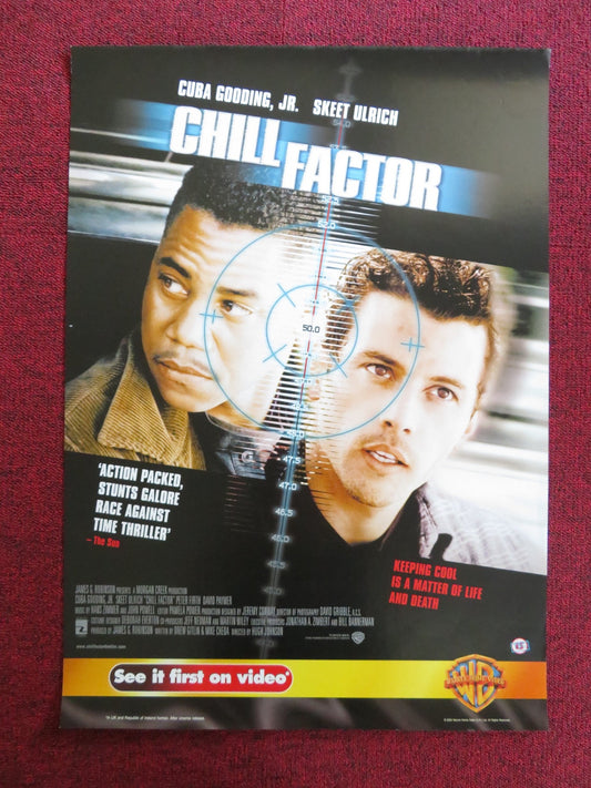 CHILL FACTOR VHS VIDEO POSTER CUBA GOODING JR. SKEET ULRICH 1999 Rendezvous Cinema Movie posters