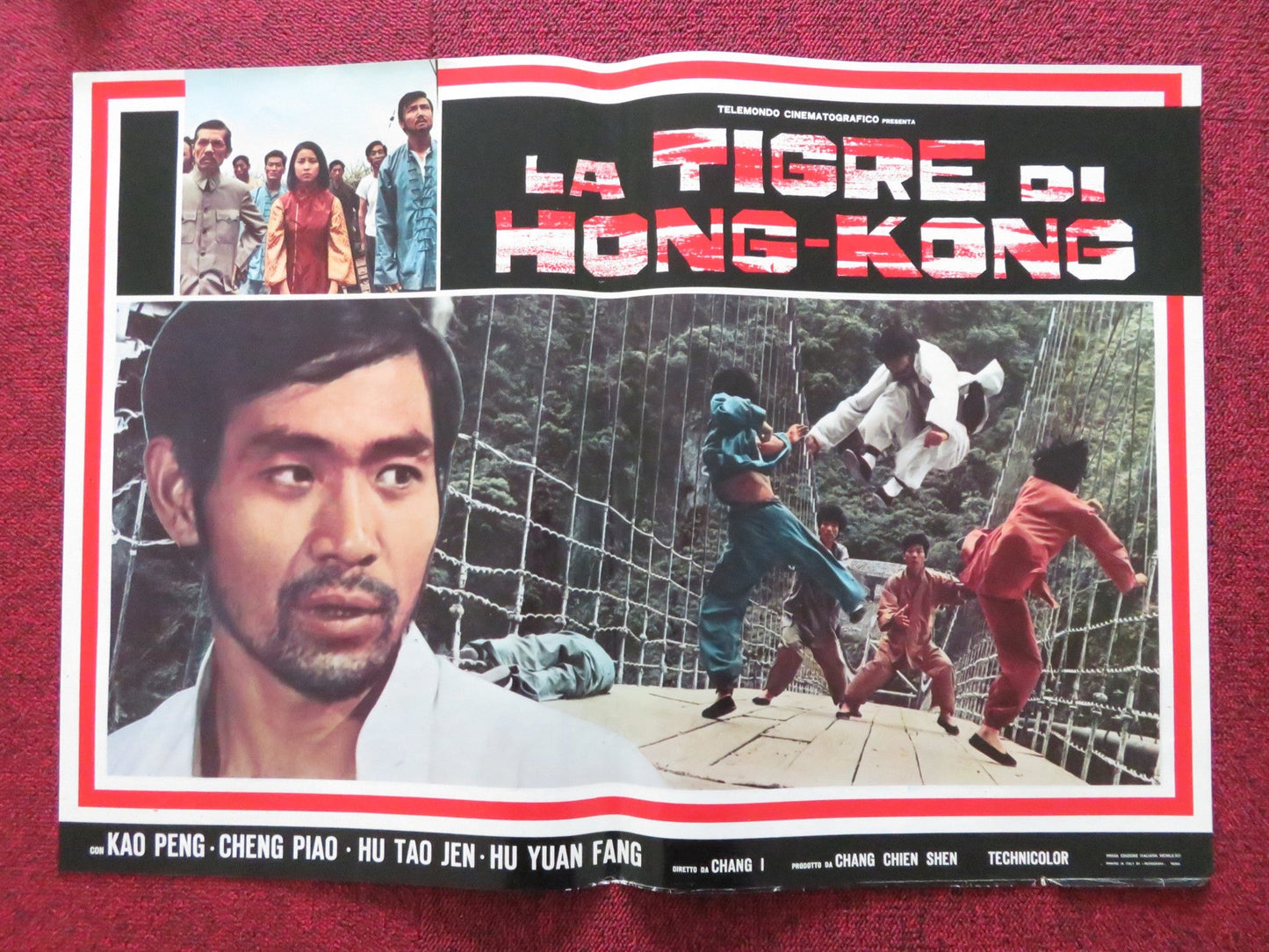 CHINESE DRAGON - C ITALIAN FOTOBUSTA POSTER YI CHANG FENG - JIAO LIN 1974 Rendezvous Cinema Movie posters