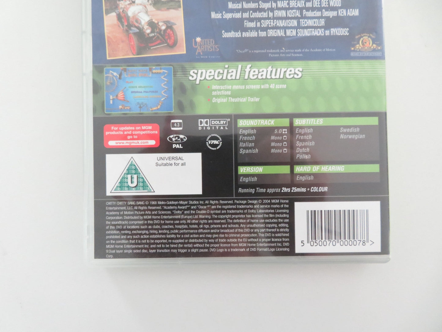 CHITTY CHITTY BANG BANG (DVD) DICK VAN DYKE LIONEL JEFFRIES 1968 REGION 2 Movie posters