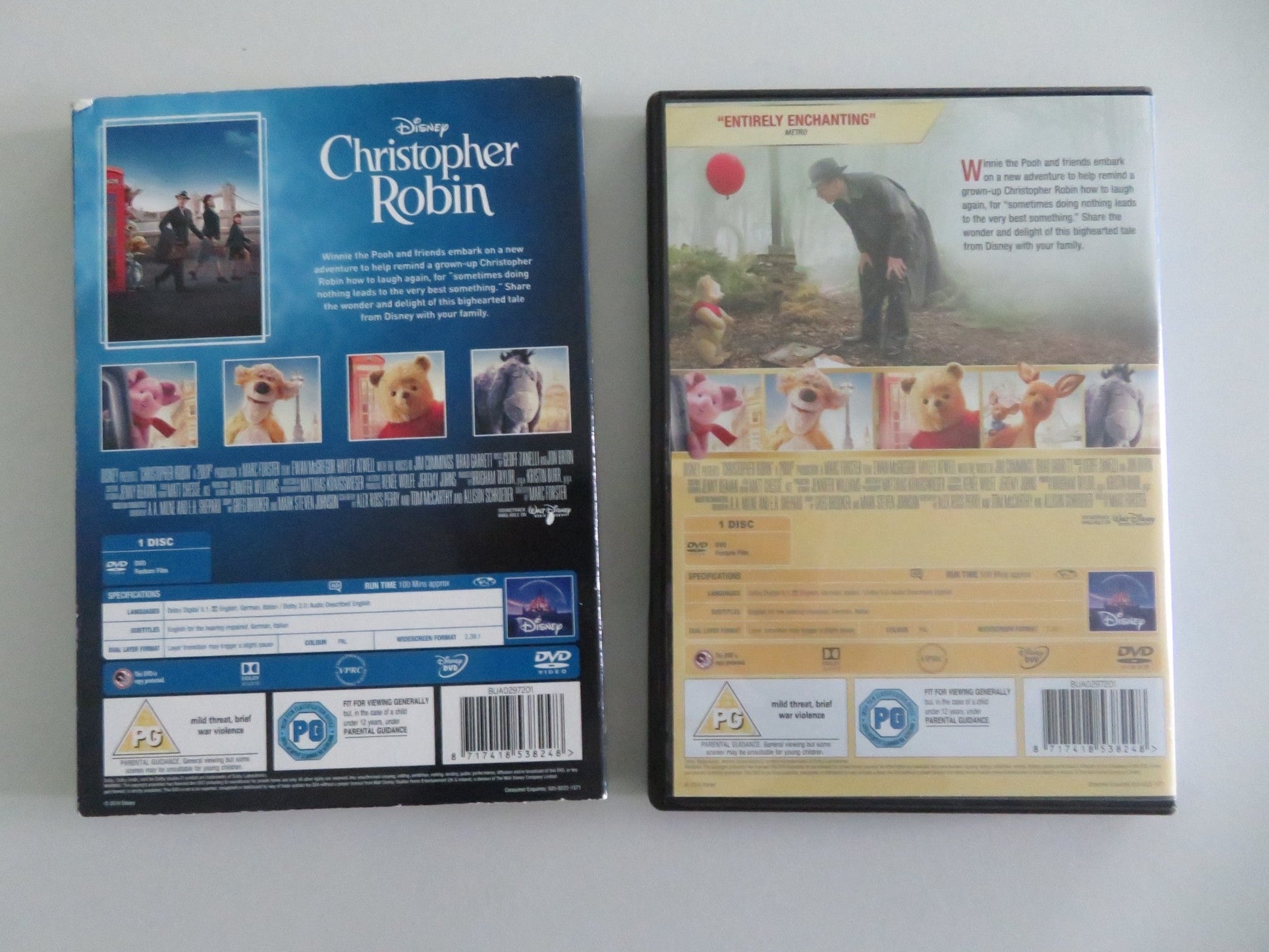 CHRISTOPHER ROBIN (DVD) DISNEY EWAN MCGREGOR HAYLEY ATWELL 2018 REGION 2 Movie posters