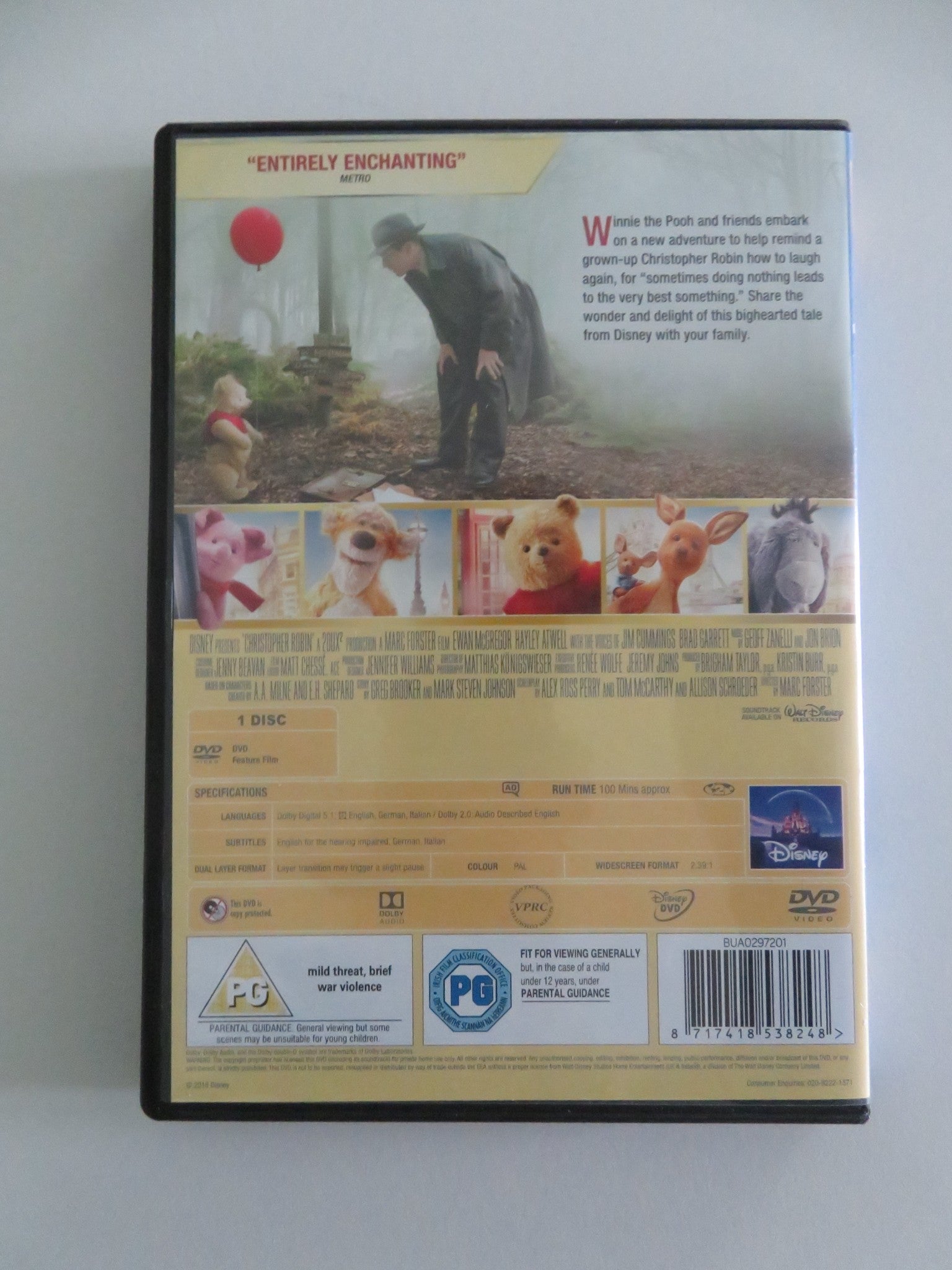 CHRISTOPHER ROBIN (DVD) DISNEY EWAN MCGREGOR HAYLEY ATWELL 2018 REGION 2 Movie posters
