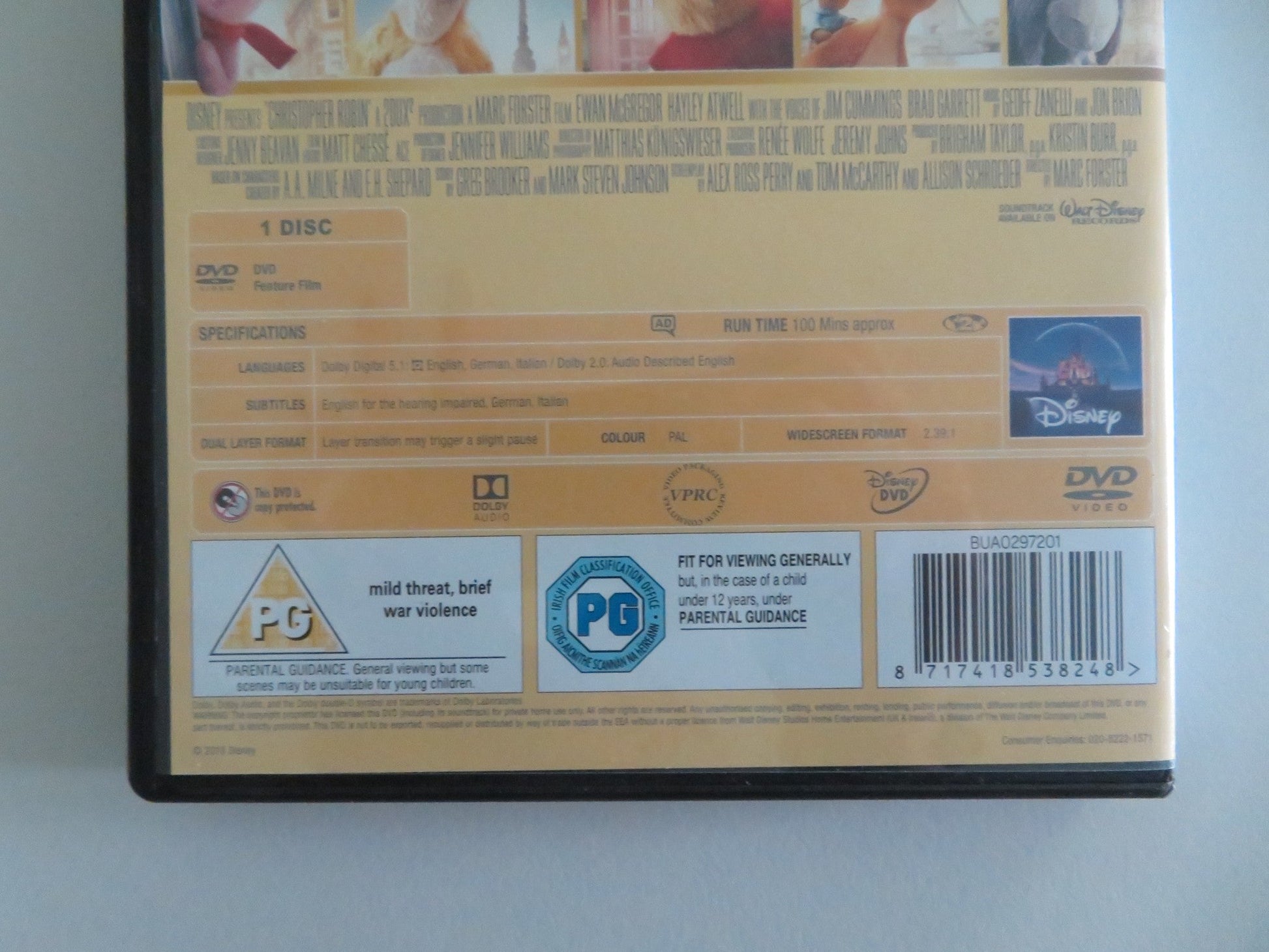 CHRISTOPHER ROBIN (DVD) DISNEY EWAN MCGREGOR HAYLEY ATWELL 2018 REGION 2 Movie posters