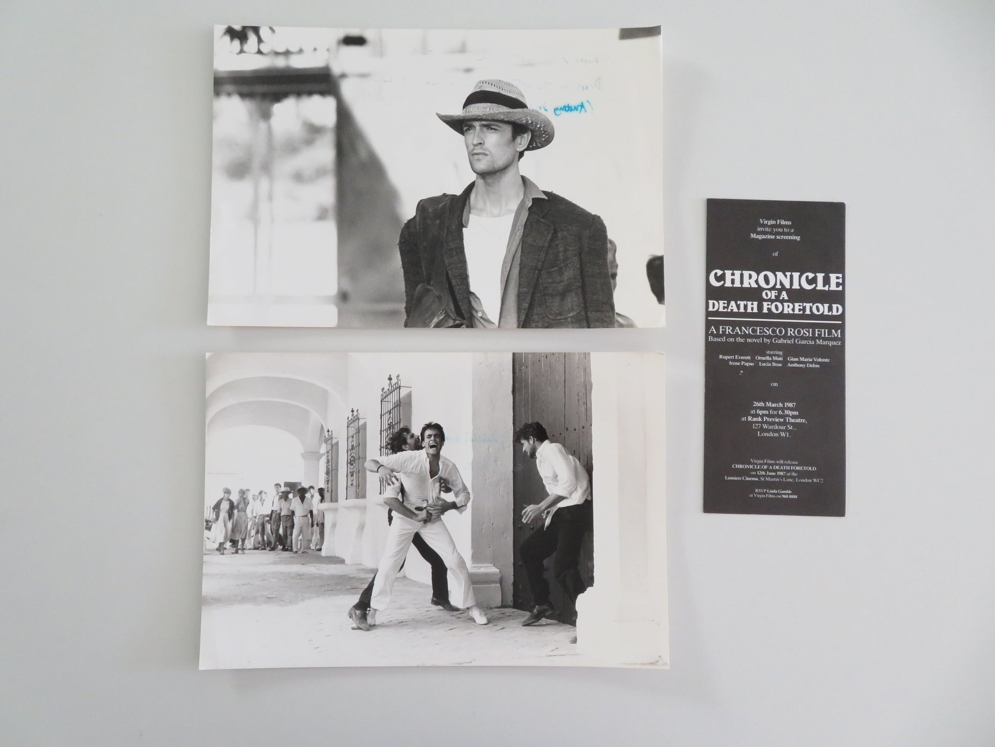 Chronicle of a Death Foretold - B Movie Still Photo Lot Of 2 Rupert Everett 1987 Movie posters
