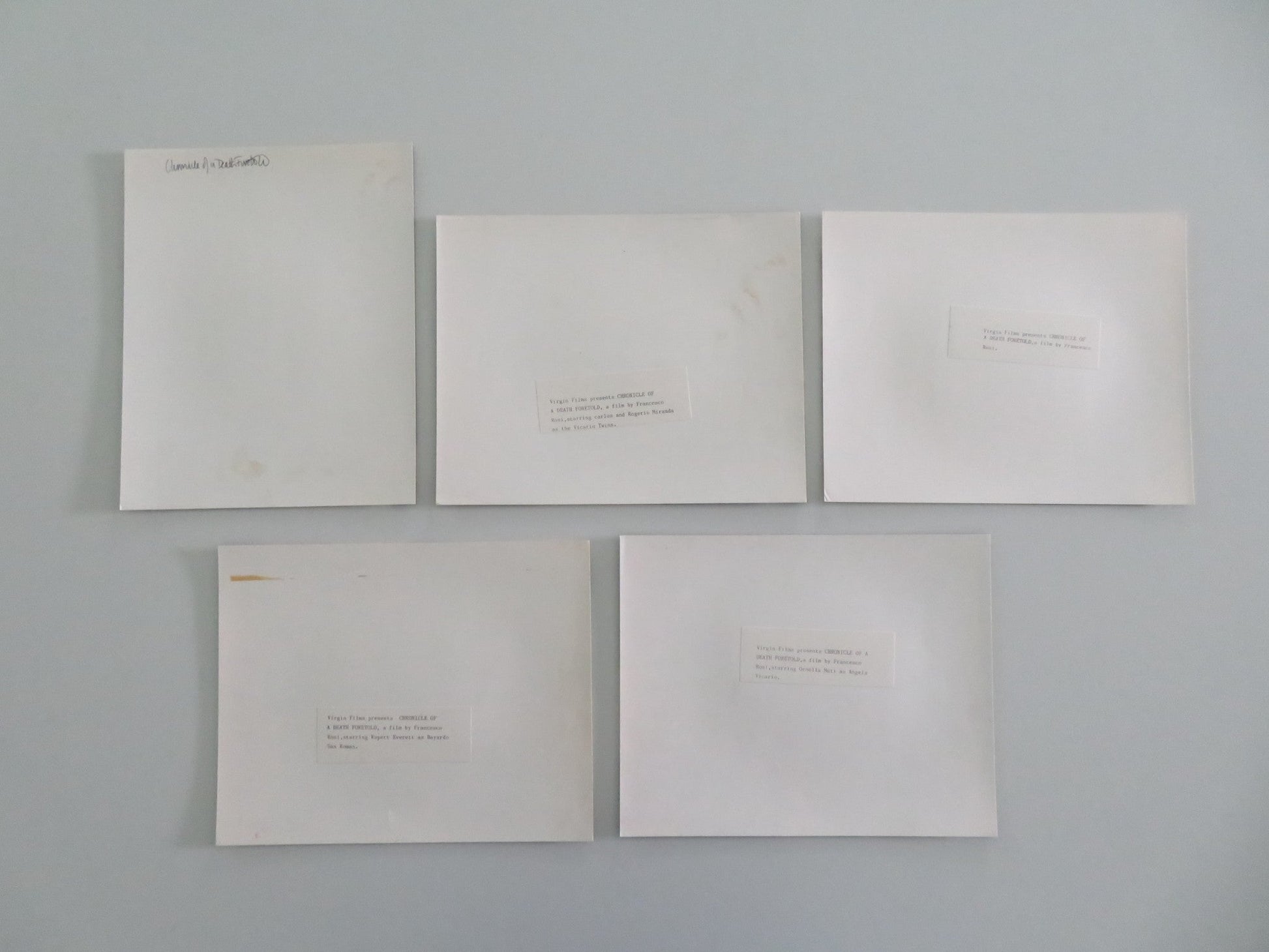 CHRONICLE OF A DEATH FORETOLD MOVIE STILL PHOTO LOT OF 5 RUPERT EVERETT 1987 Movie posters