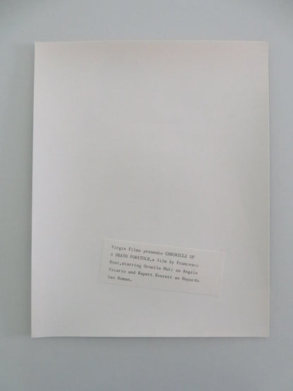 CHRONICLE OF A DEATH FORTOLD MOVIE STILL PHOTO RUPERT EVERETT ORNELLA MUTI 1987 Movie posters