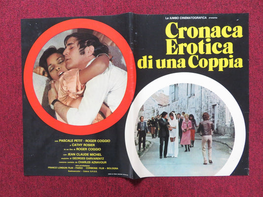 CHRONIQUE D'UN COUPLE - A ITALIAN FOTOBUSTA POSTER ROGER COGGIO P. PETIT 1972 Rendezvous Cinema Movie posters