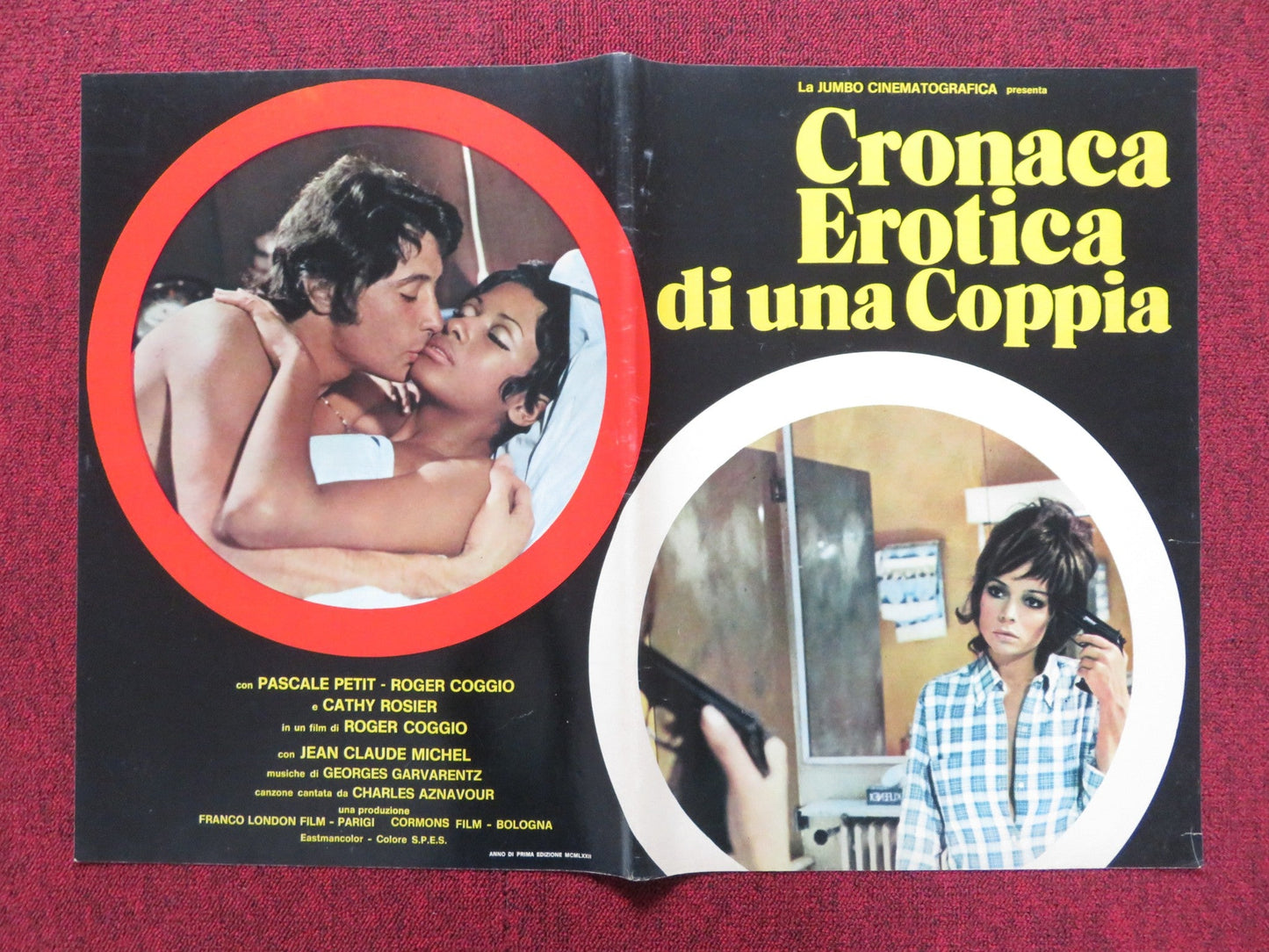 CHRONIQUE D'UN COUPLE - C ITALIAN FOTOBUSTA POSTER ROGER COGGIO P. PETIT 1972 Rendezvous Cinema Movie posters