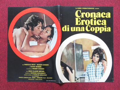 CHRONIQUE D'UN COUPLE - C ITALIAN FOTOBUSTA POSTER ROGER COGGIO P. PETIT 1972 Rendezvous Cinema Movie posters
