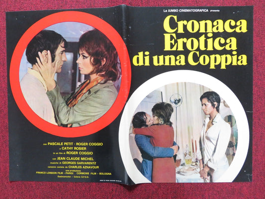 CHRONIQUE D'UN COUPLE - D ITALIAN FOTOBUSTA POSTER ROGER COGGIO P. PETIT 1972 Rendezvous Cinema Movie posters