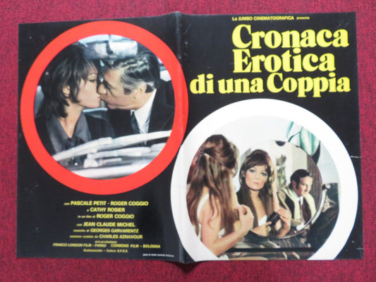 CHRONIQUE D'UN COUPLE - E ITALIAN FOTOBUSTA POSTER ROGER COGGIO P. PETIT 1972 Rendezvous Cinema Movie posters