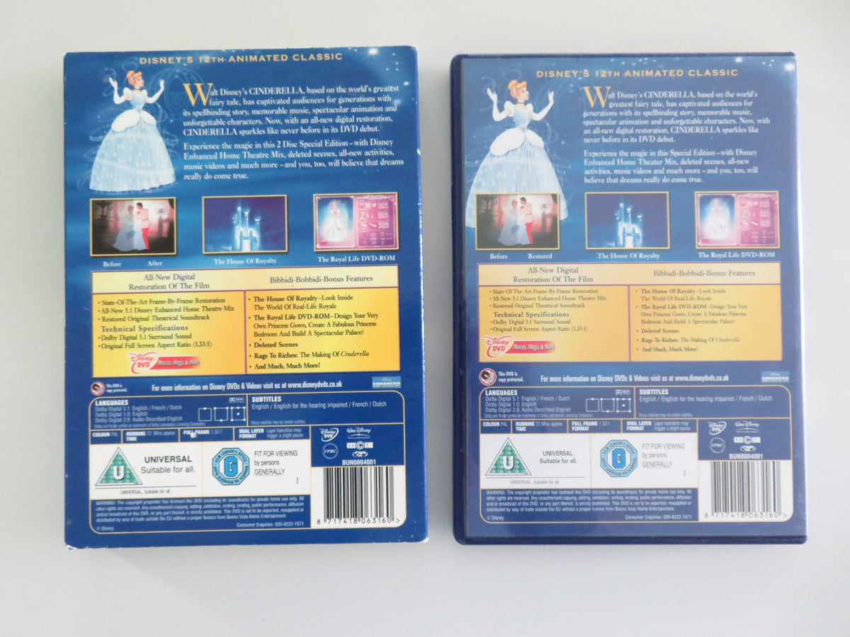 Cinderella - 2 disc Special Edition (DVD) Ilene Woods E. Audley 1950 Region 2 Movie posters