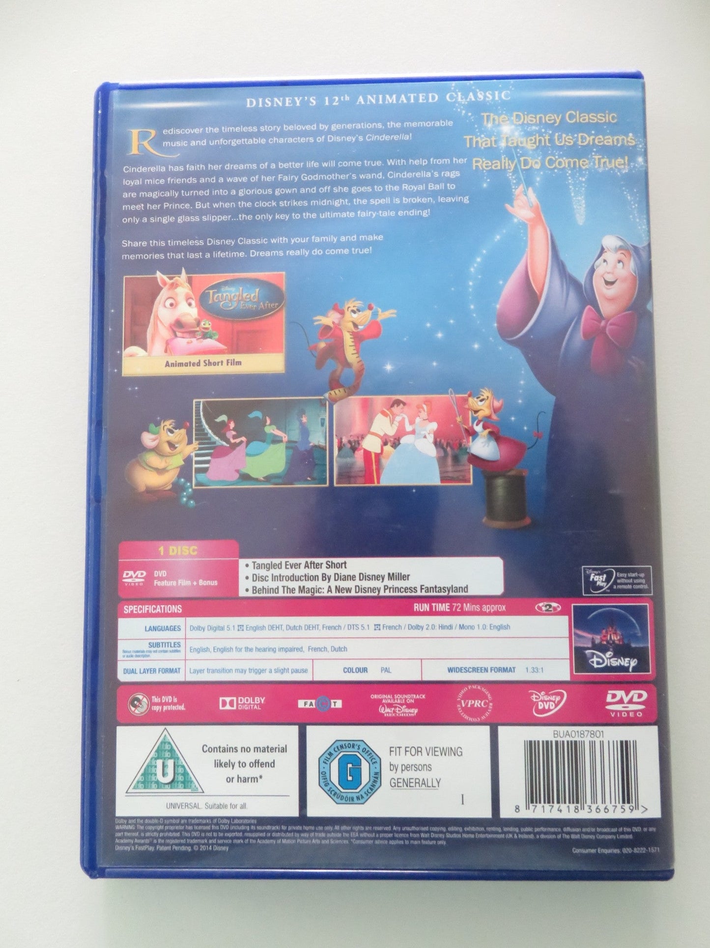 Cinderella (DVD) Disney Ilene Woods Eleanor Audley 1950 Region 2 Movie posters